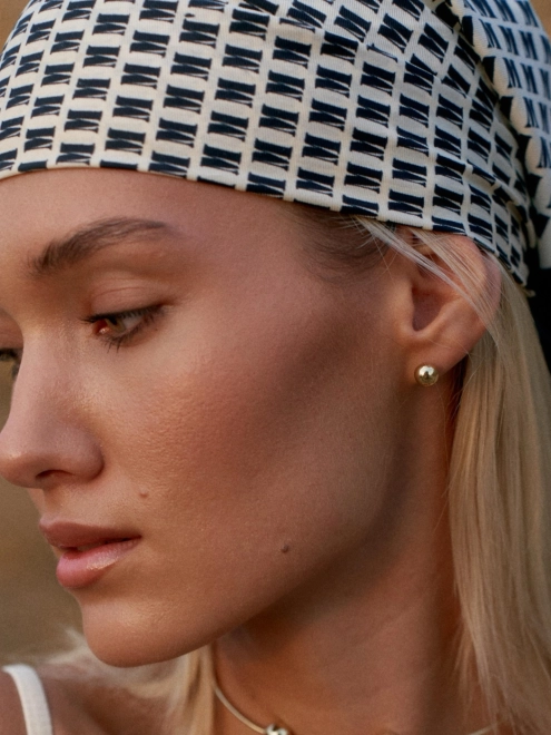 Сережки Сферы Пусеты 6 мм желтая позолота Youko