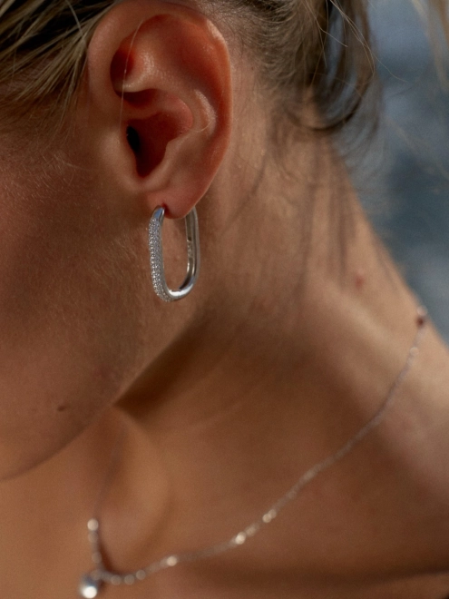 Сережки Овали доріжка цирконів Youko