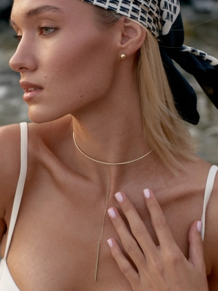 Подвеска Бангл простой с бруском на цепи в позолоте Youko 2