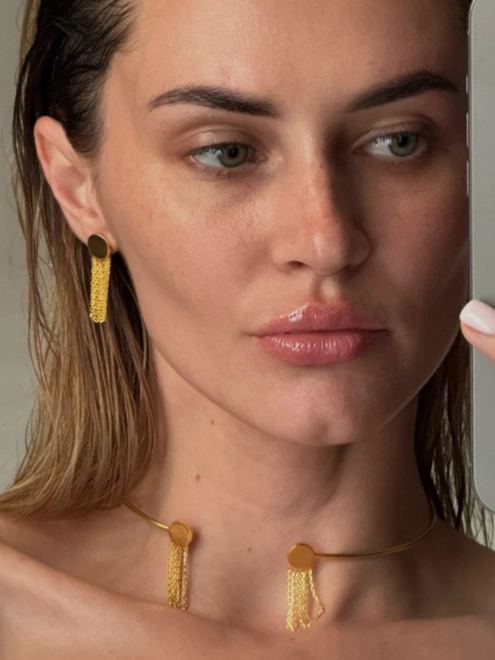 Подвеска Бангл Монеты с Цепями в позолоте Youko