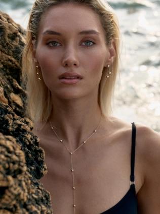 Серьги Маятник Шар 6 мм короткие в позолоте Youko 2