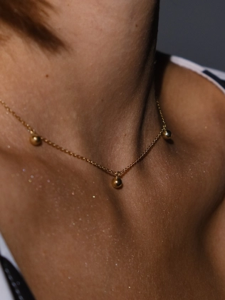 Подвеска 5 Зернышек 4.5 мм желтая позолота Youko 2