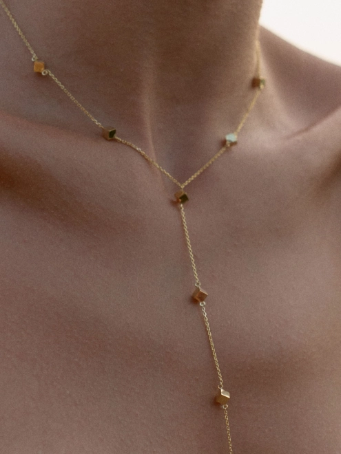 Підвіска срібна Сотуар Кубики жовта позолота Youko