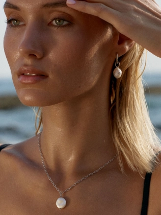 Підвіска срібна Ланки з підвісною Перлиною Youko 2