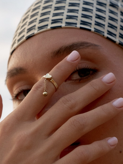 Каблучка Серце з одним шаром позолота Youko