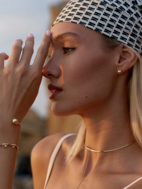 Браслет Бангл Шар 10 мм желатя позолота Youko