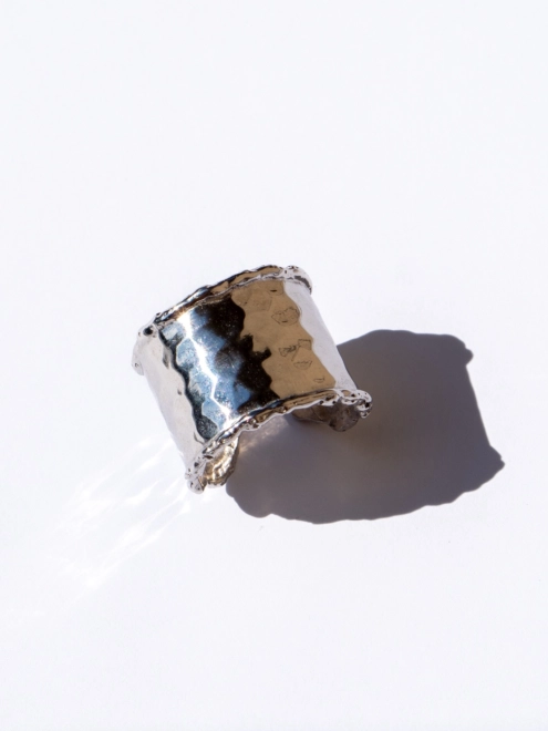 Кольцо серебряное Мятое Разомкнутое Youko