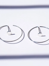 Серьги серебряные Полукольца 5 см С Монетой В Центре Youko - купить в интернет-магазине Youko (Юко) – цена в Украине, отзывы, ф