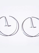 Серьги серебряные Полукольца 5 см С Монетой В Центре Youko - купить в интернет-магазине Youko (Юко) – цена в Украине, отзывы, ф