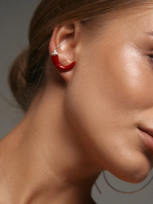 Сережки Кафа Перчик червона емаль Youko 2