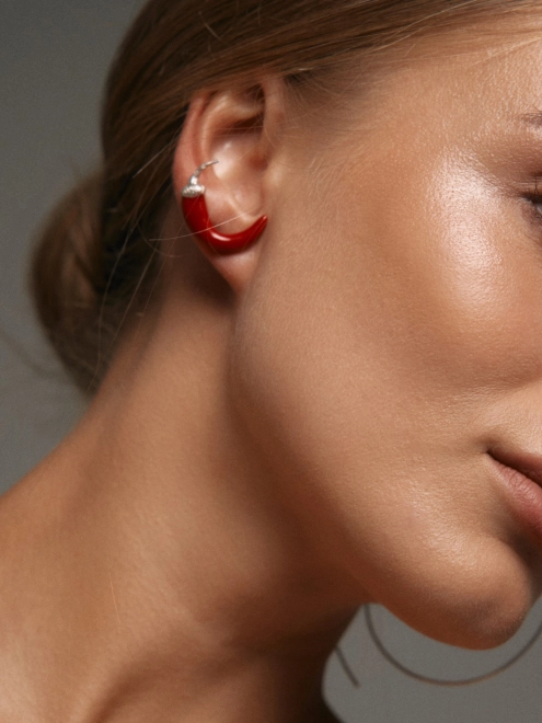 Сережки Кафа Перчик червона емаль Youko