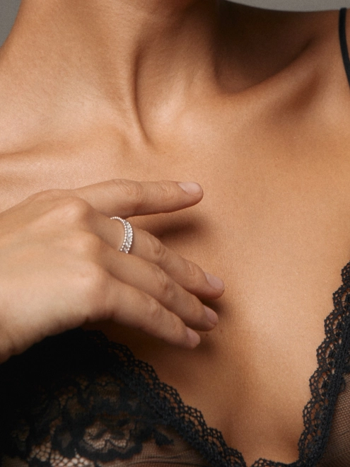 Кольцо Цирконы с контуром шарики Youko