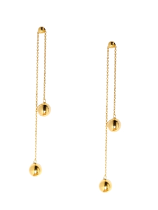 Сережки Маятник Сфери на ланцюгу в позолоті Youko 2