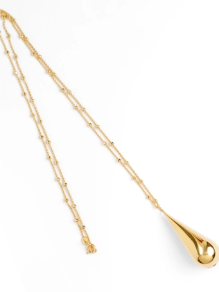 Подвеска Капля Вертикальная желтая позолота Youko 2