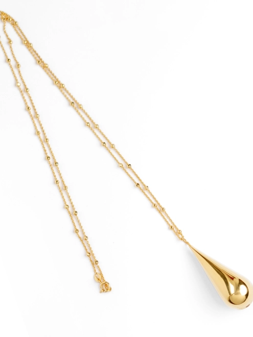 Подвеска Капля Вертикальная желтая позолота Youko