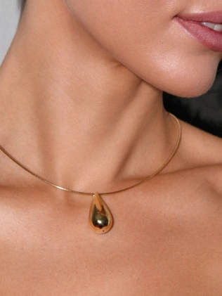 Подвеска Капля Цепь Снейк позолота Youko 2