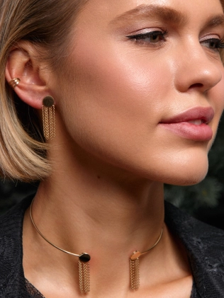 Сережки Монети з Ланцюгом 10 мм в позолоті Youko 2