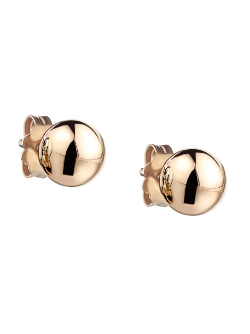 Сережки Сферы Пусеты 8 мм в позолоте Youko