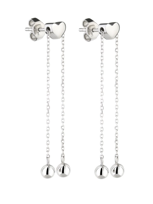 Серьги Маятник сердце с зернышком на цепи Youko 2