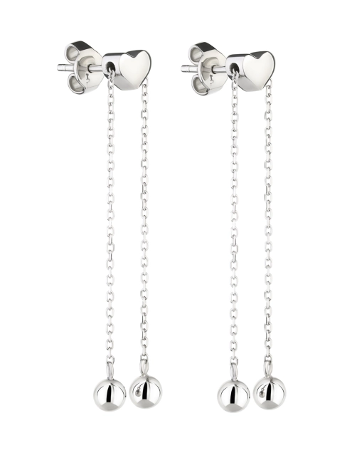 Сережки Маятник серце з зернятками на ланцюгу Youko