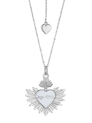 Підвіска срібна Заграва Серце Емаль Біла Youko - купити в інтернет-магазині Youko – ціна в Україні, відгуки, фото 2