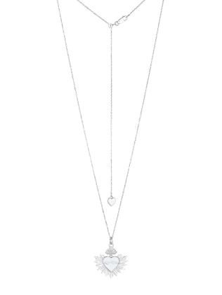 Підвіска срібна Заграва Серце Емаль Біла Youko - купити в інтернет-магазині Youko – ціна в Україні, відгуки, фото 2