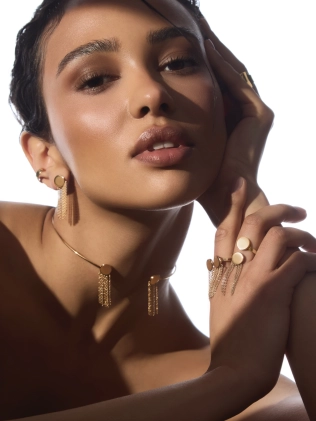 Сережки Монети з Ланцюгом 10 мм в позолоті Youko 2