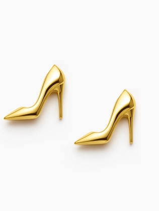 Серьги Туфелька Пусеты желтая позолота Youko 2