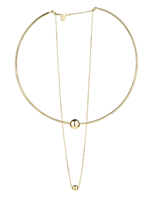 Підвіска Бангл Дві Сфери на ланцюгу жовта позолота Youko