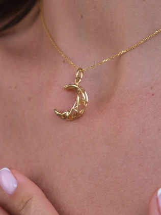 Подвеска Luna геометрия желтая позолота Youko 2