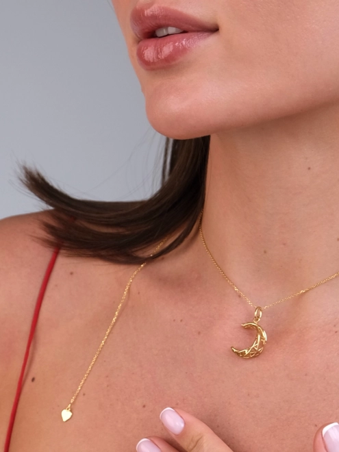 Підвіска Luna геометрія жовта позолота Youko