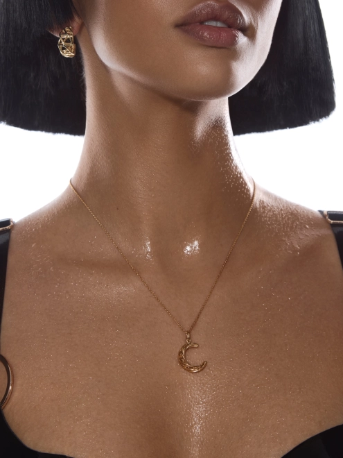 Подвеска Luna геометрия желтая позолота Youko