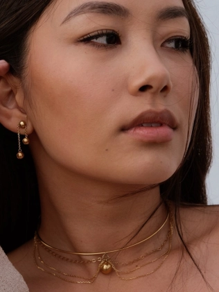 Підвіска срібна Бангл зі сферою і ланцюгами Схід позолота Youko 2