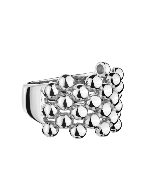 Кольцо с зернышками широкое Youko