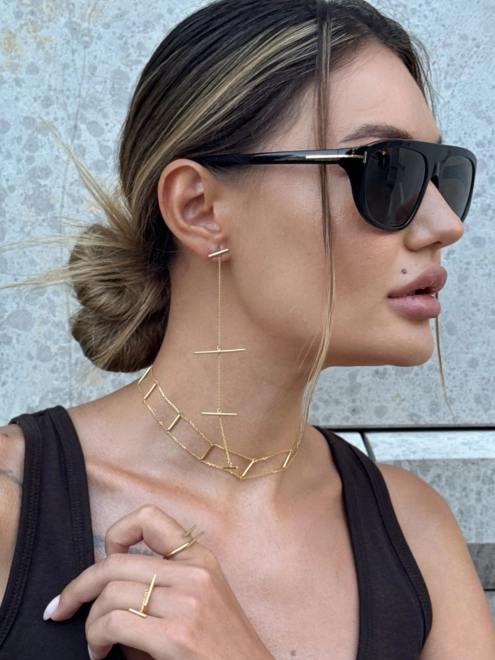 Каблучка Два Бруски жовта позолота Youko