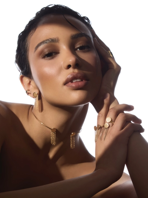 Набор 8 Бангл Монеты с цепями в позолоте Youko