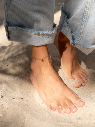 Браслет срібний на ногу (анклети) Мушлі Youko 2