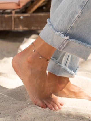 Браслет срібний на ногу (анклети) Мушлі Youko 2