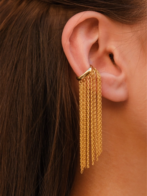 Серьги Каффа Водопад желтая позолота Youko