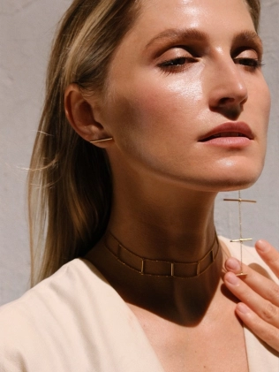 Подвеска Чокер Лестница желтая позолота Youko 2