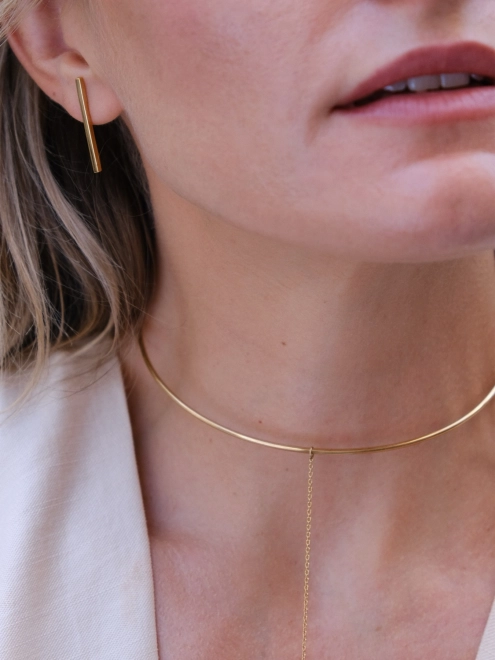 Підвіска Банг простий з бруском на ланцюгу в позолоті Youko