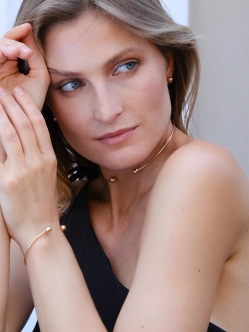 Набор 6 Бангл 8 мм сферы в позолоте Youko