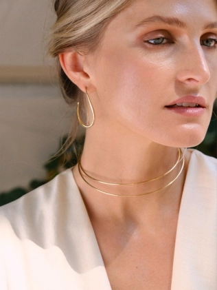 Набор 15 Бангл двойной + серьги Волна в позолоте Youko 2