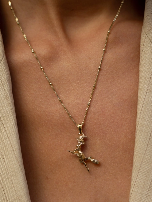 Кулон срібний Відьмочка конструктор в позолоті Youko