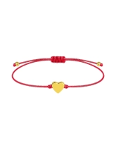 Браслет Серце з Червоною ниткою жовтая позолота Youko