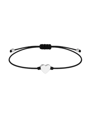 Браслет Сердце с черной нитью Youko