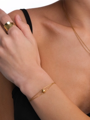 Браслет Маятник Шар 6мм желтая позолота Youko