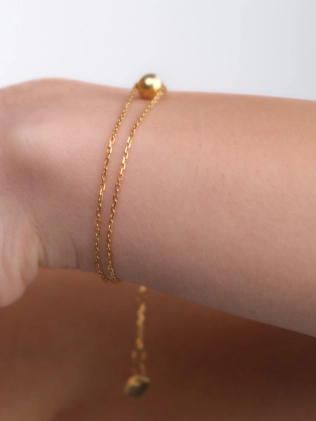 Браслет Маятник Шар 6мм жовта позолота Youko 2