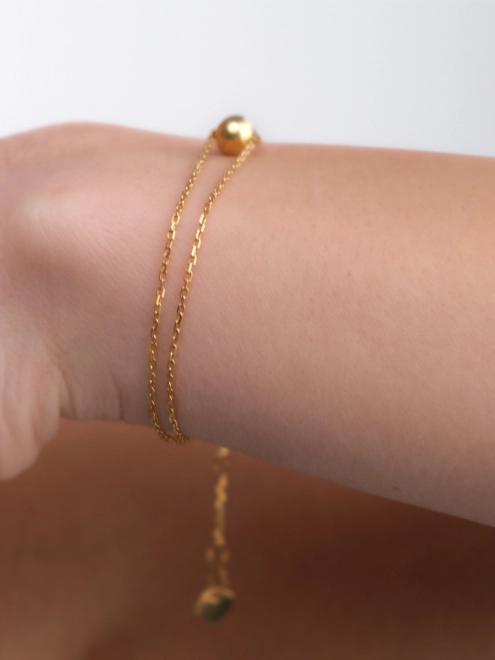 Браслет Маятник Шар 6мм жовта позолота Youko