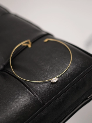 Подвеска Бангл с Цирконом желтая позолота Youko 2